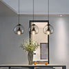 TALINN Pendant Light Glass Smoke Gray Clear Amber Adjustable Cable Dimmable