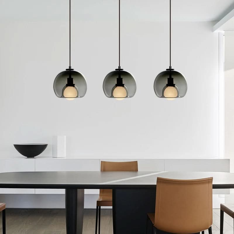 TALINN Pendant Light Glass Smoke Gray Clear Amber Adjustable Cable Dimmable
