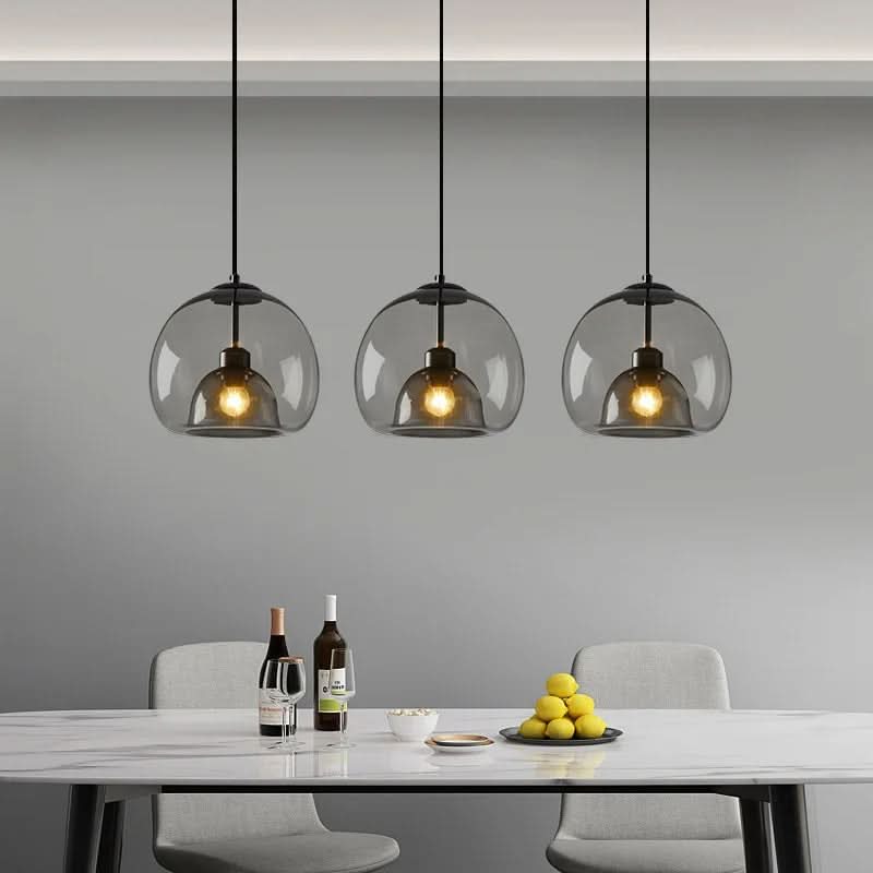 TALINN Pendant Light Glass Smoke Gray Clear Amber Adjustable Cable Dimmable