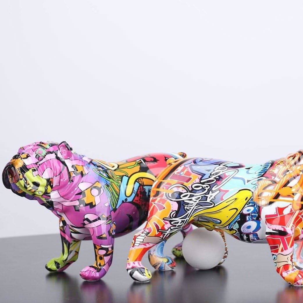 VALORISSA Urban Art Bulldog Figurine Made of Resin with Style for Rooms