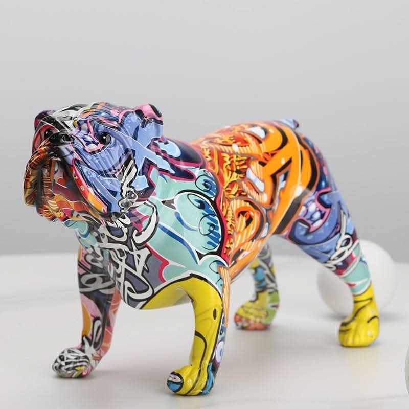 VALORISSA Urban Art Bulldog Figurine Made of Resin with Style for Rooms