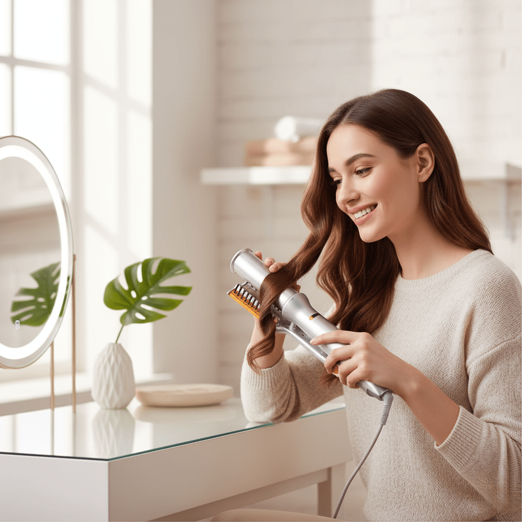 STYLEROTIC - 2-in-1 Rotating Hot Air Brush for Styling and Straightening