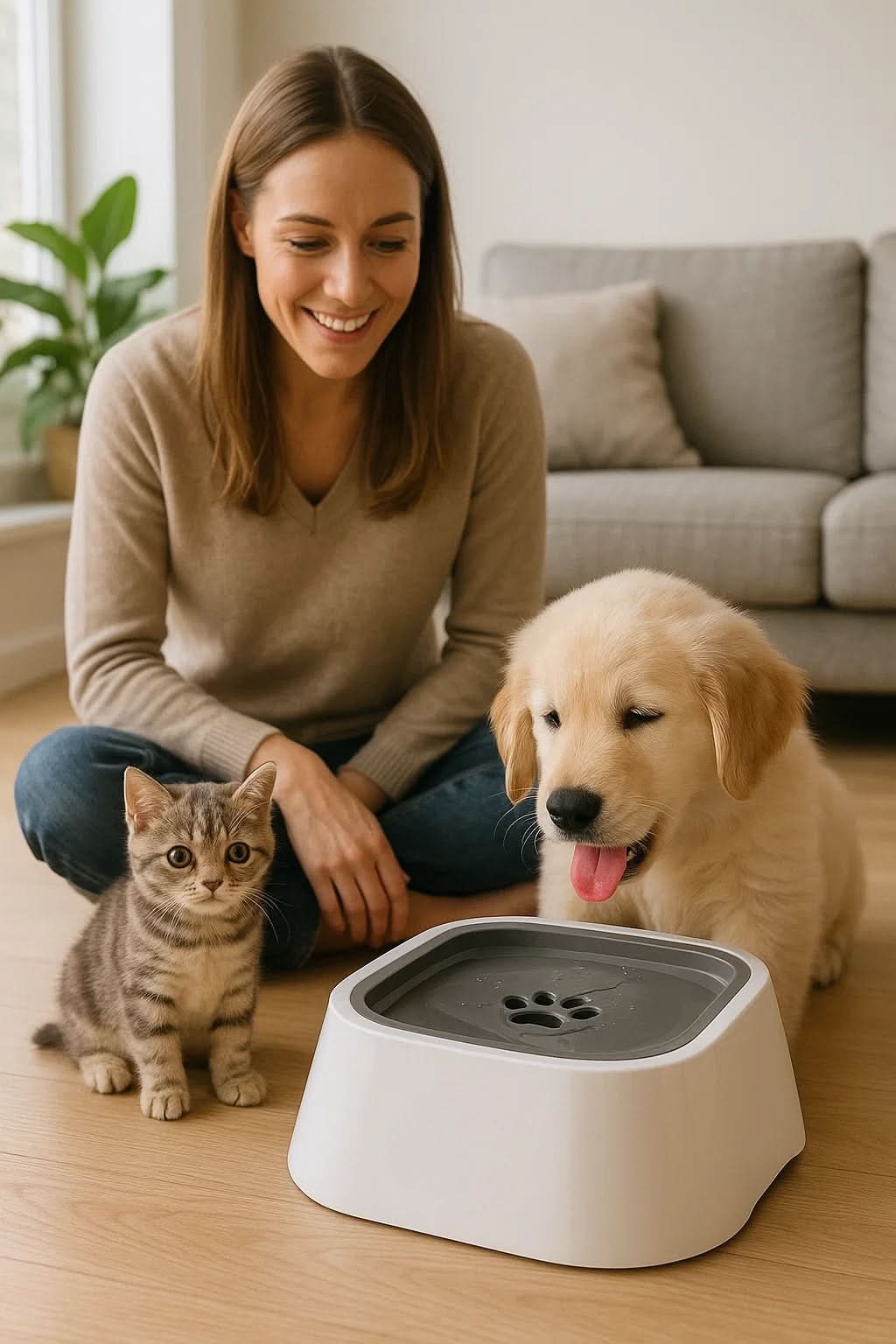 TrinkWächter – Anti-Spill Water Bowl For Clean Floors