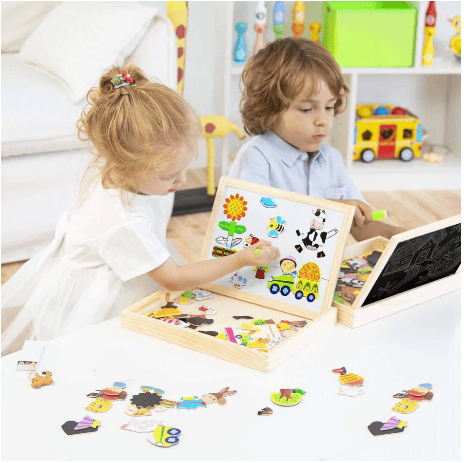 Chalkboard Box - Magnetic & Chalk Drawing Board For Creative Learning