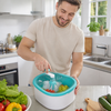 Selbstentleerende Waschschüssel für Obst und Gemüse mit Rotierender Bürste
