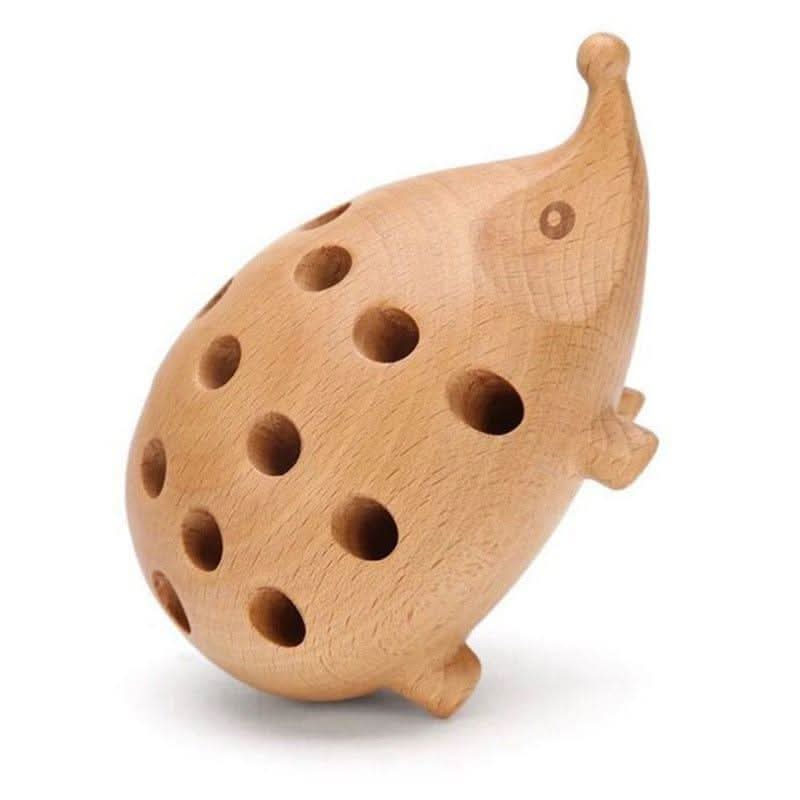 TERELYA Wooden Hedgehog Pencil Holder