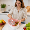 Selbstentleerende Waschschüssel für Obst und Gemüse mit Rotierender Bürste