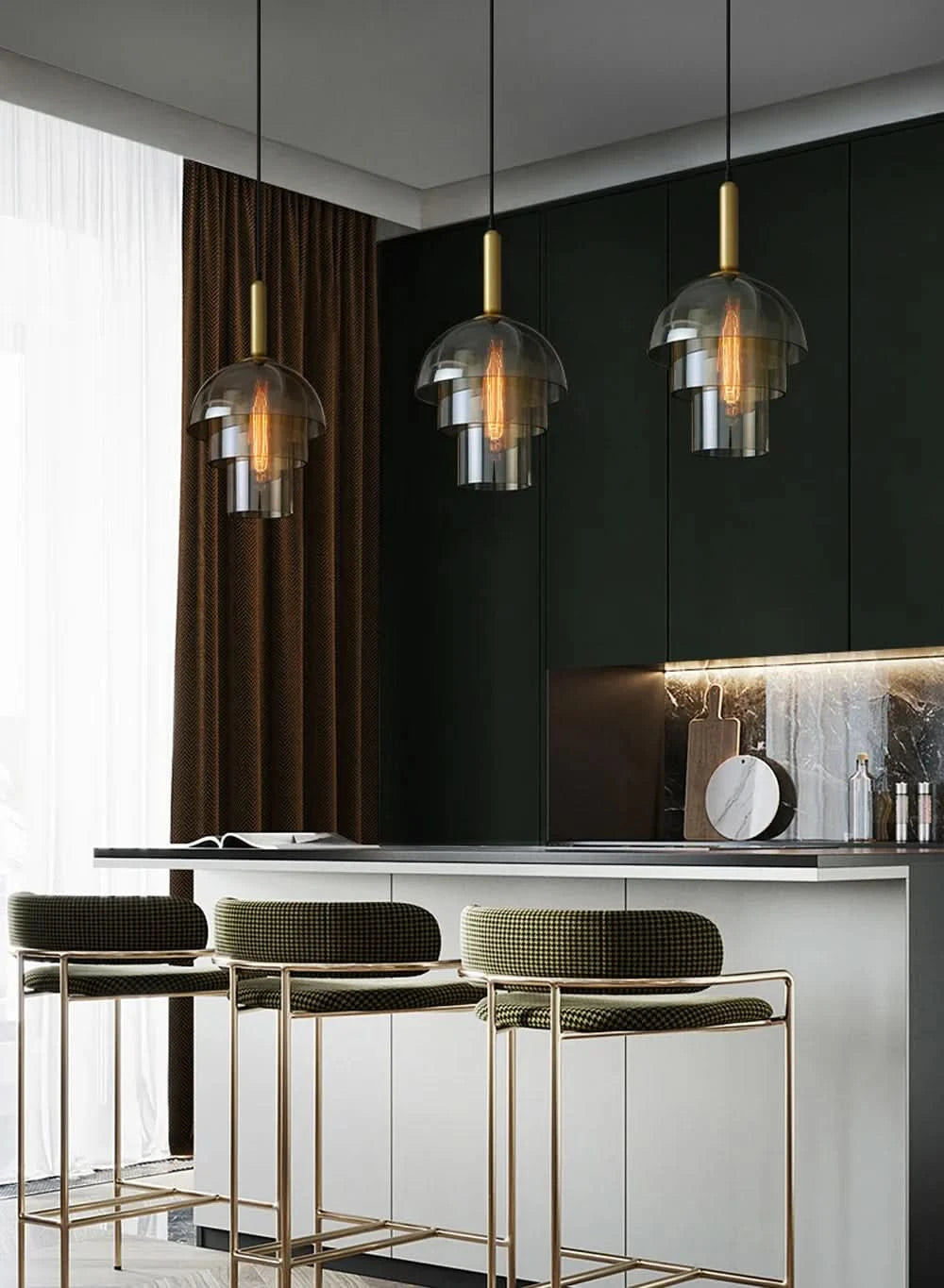 LILIANE Luxury Pendant Lamp Made of Champagne Glass