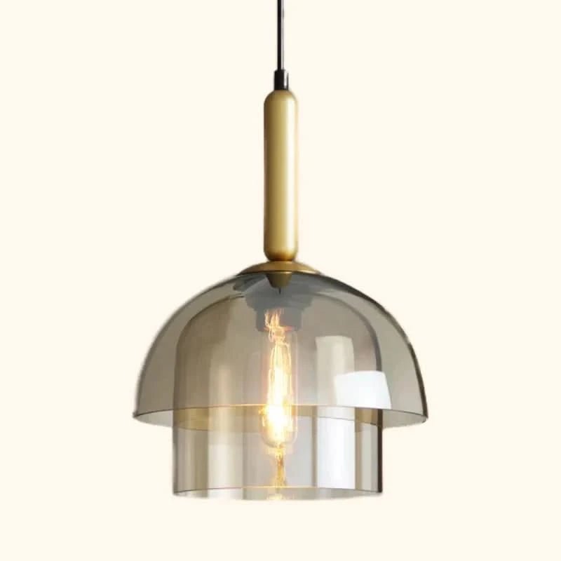 OPHIRA Pendant Light With Double Glass Modern Glass Design Metal Details Atmospheric Lighting