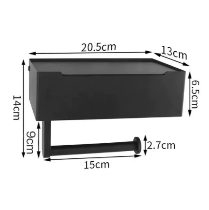 STAHLDELUXE Toilet Holder – Stainless Steel Toilet Paper Holder with Waterproof Storage Compartment for Mobile Phone & Toiletries