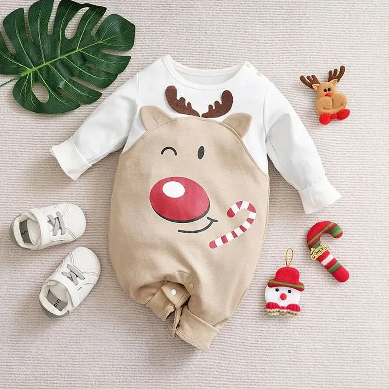 MiniMode Festive Suit - Soft Cotton Christmas Romper For Baby's First Celebration