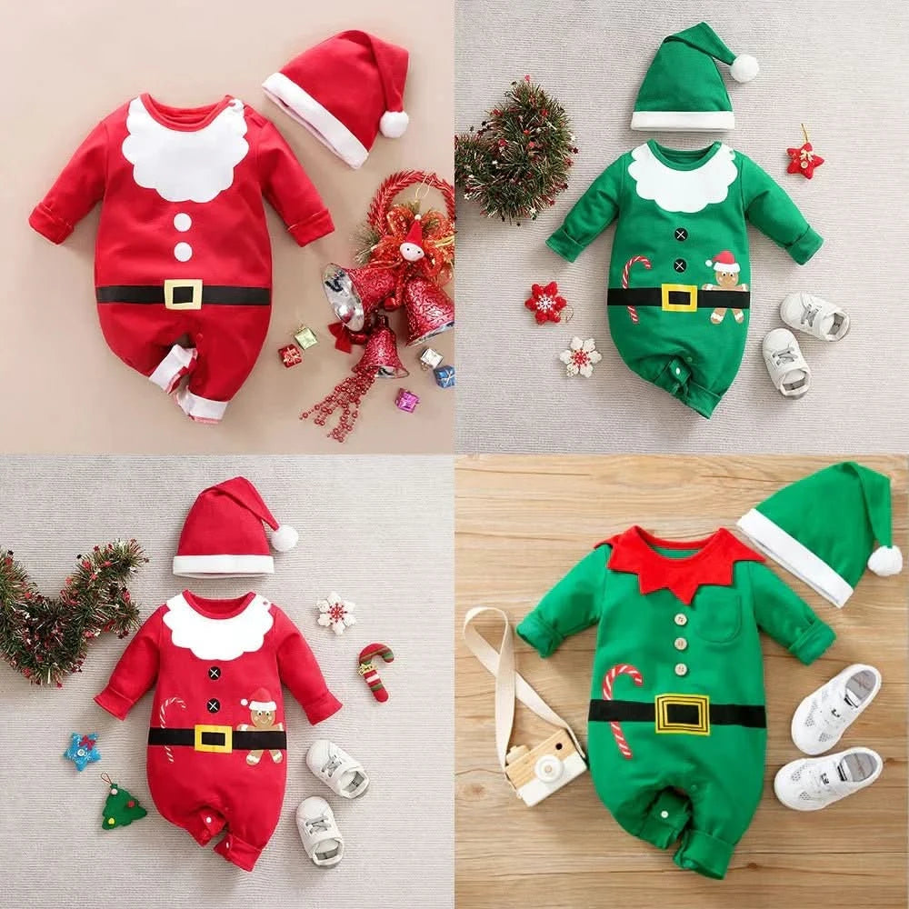 MiniMode Festive Suit - Soft Cotton Christmas Romper For Baby's First Celebration