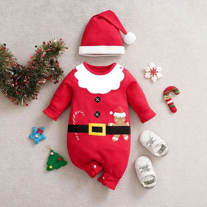 MiniMode Festive Suit - Soft Cotton Christmas Romper For Baby's First Celebration