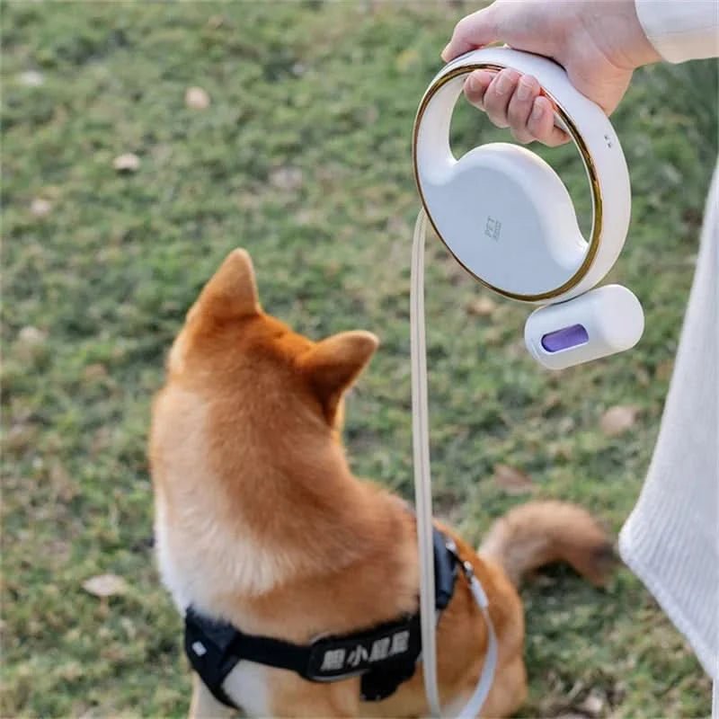 Automatic Leash Light – Automatic Dog Leash with LED and Poop Bag Holder for Walks