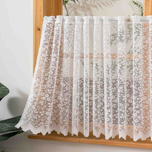AURADÉ Café-Gardine – Romantische Scheibengardine Mit Stickerei