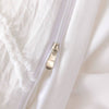 LUNELIA White Embossed Wave Pattern Duvet Modern Design Comfort