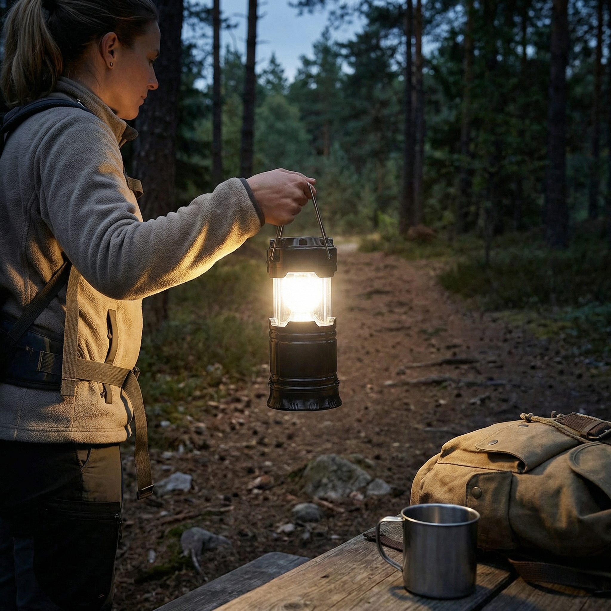 Solar Camping Laterne zusammen klappbar LED Solar USB wiederauf ladbare Laterne Taschenlampe