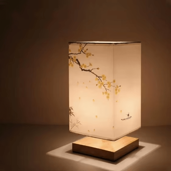 Natural Shadows – Modern Lamp in Wood and Fabric Design