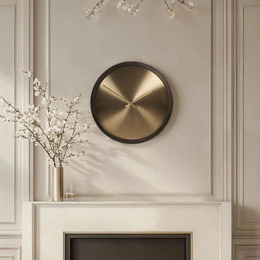 Sloa - Elegant Wall Clock in Brass and Black