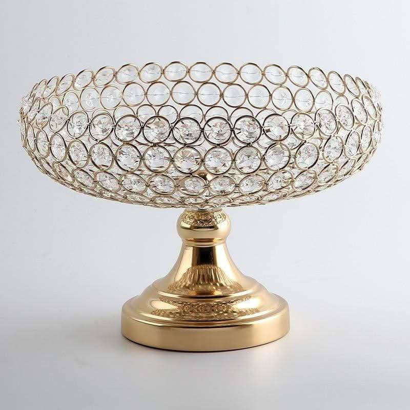 VELISYA Elegant Cascade Centerpiece Bowl with Rhinestones and Glamour