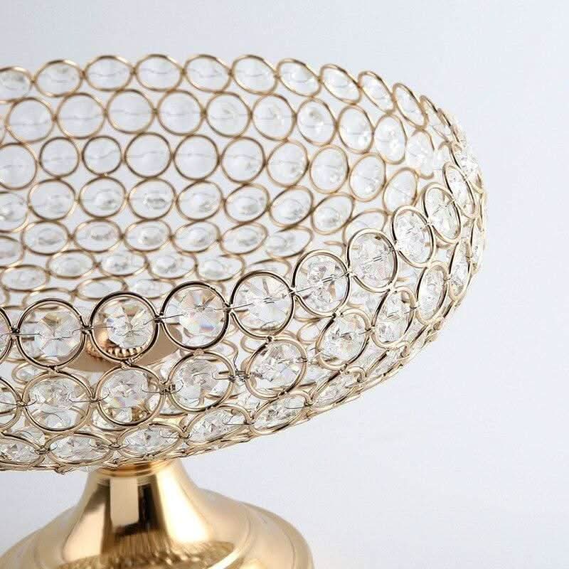 VELISYA Elegant Cascade Centerpiece Bowl with Rhinestones and Glamour