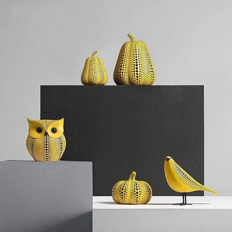 Althessa Kusama-Inspired Polka Dot Resin Figurines Art Decor Home