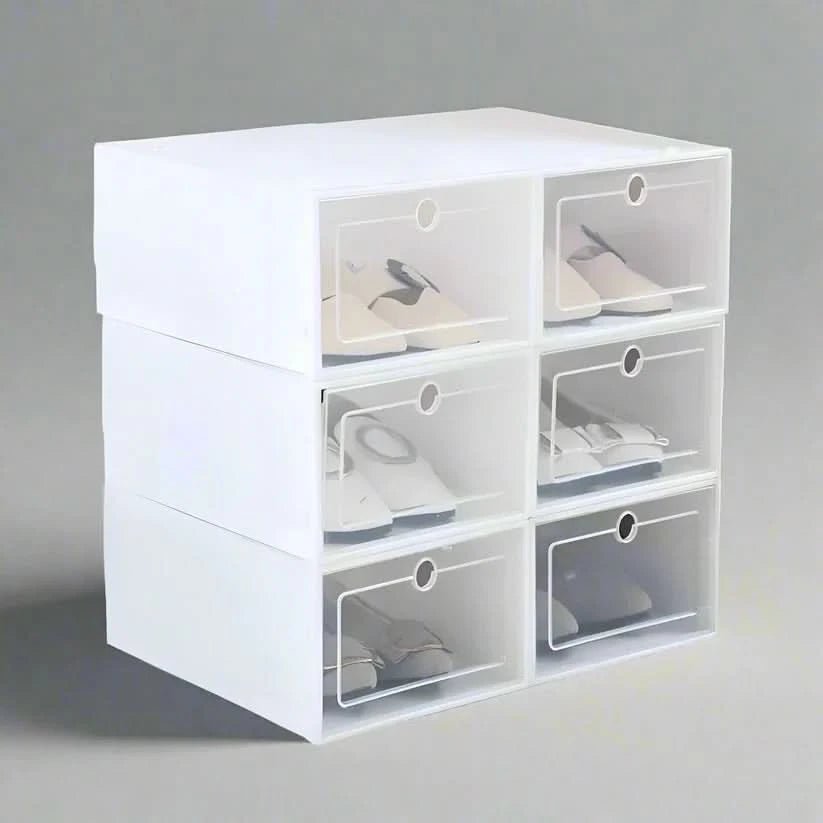 Shoe Box Storage Set - 24 Stackable & Clear Shoe Boxes for Space-Saving Organization & Overview