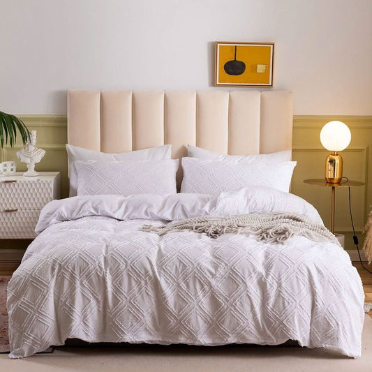 VELLARA Ultra-Soft White Polyester Duvet Cover Collection Soft Breathable Bedding