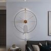 RHYSSA Open Filament Frame Wall Clock Metal Walnut Wood Modern Design