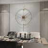 RHYSSA Open Filament Frame Wall Clock Metal Walnut Wood Modern Design