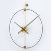 RHYSSA Open Filament Frame Wall Clock Metal Walnut Wood Modern Design
