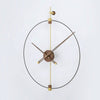 RHYSSA Open Filament Frame Wall Clock Metal Walnut Wood Modern Design