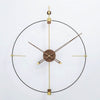 RHYSSA Open Filament Frame Wall Clock Metal Walnut Wood Modern Design