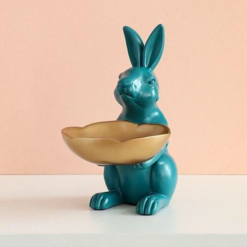 NORELIA Rabbit Sculpture Bowl Unique Resin Decor Home