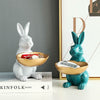NORELIA Rabbit Sculpture Bowl Unique Resin Decor Home