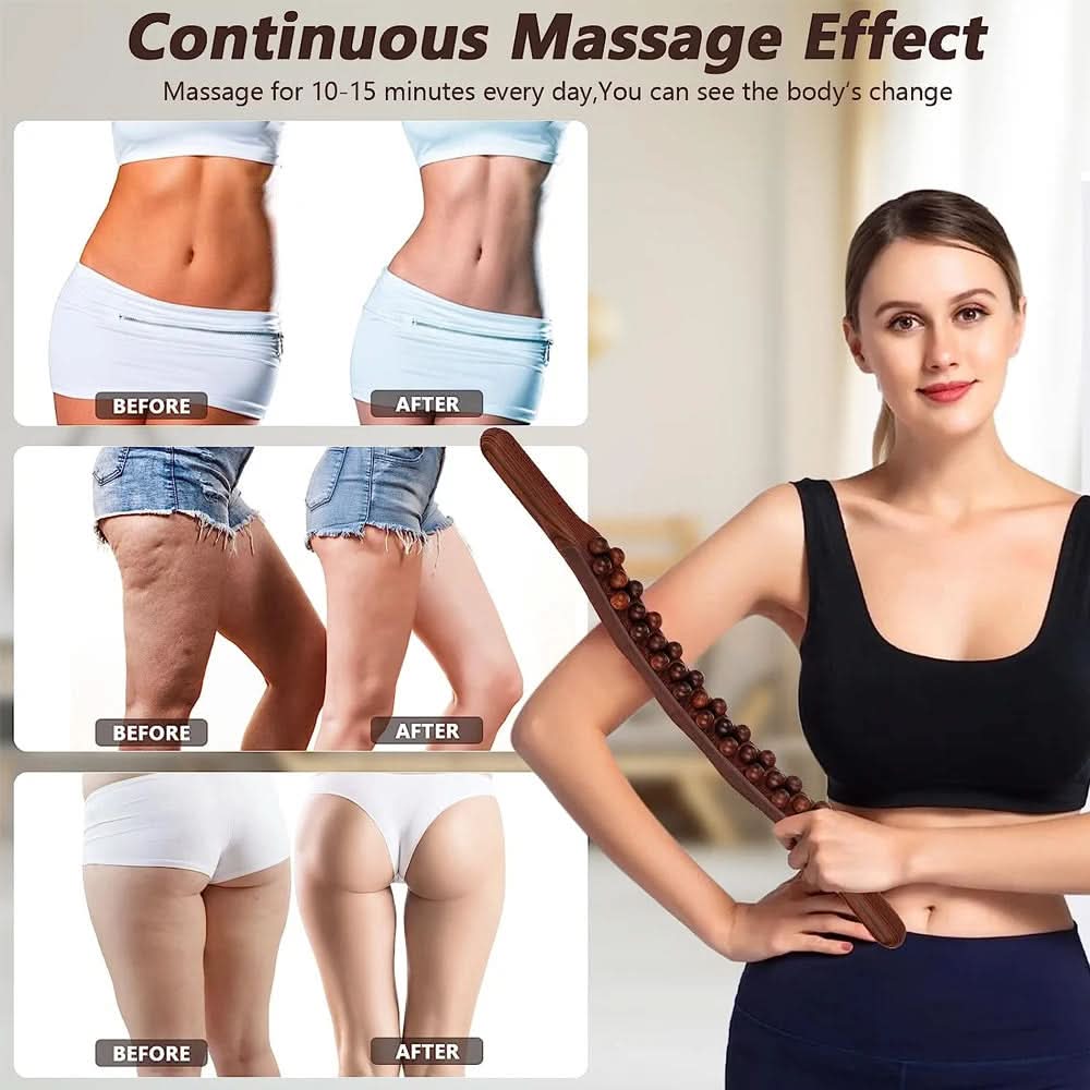 Holzkomfort Profi – Gua Sha Wooden Massage Stick for Muscle Relaxation (60 cm)