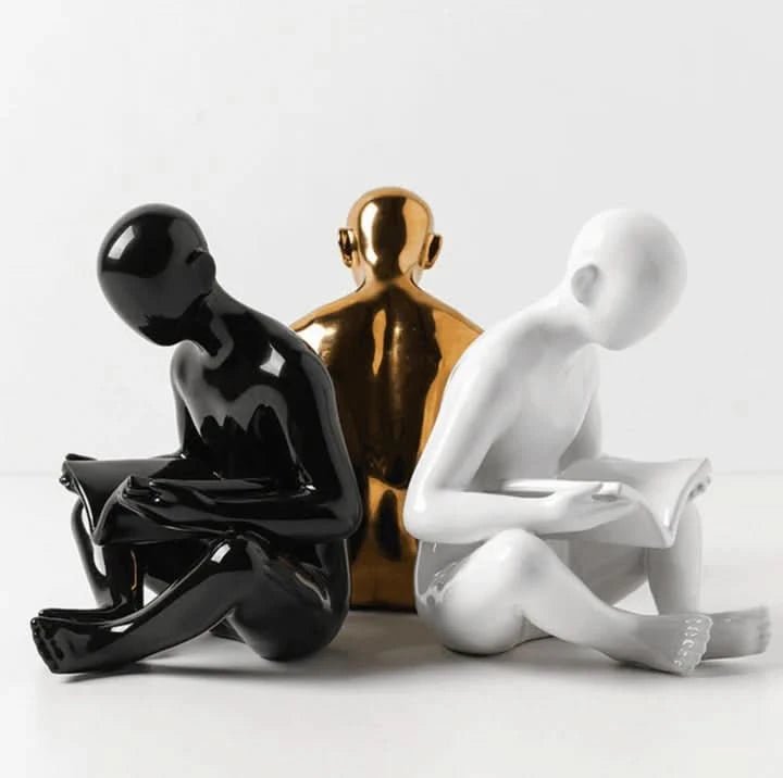 Liam - Creative Bookend with Reading Man Sculpture