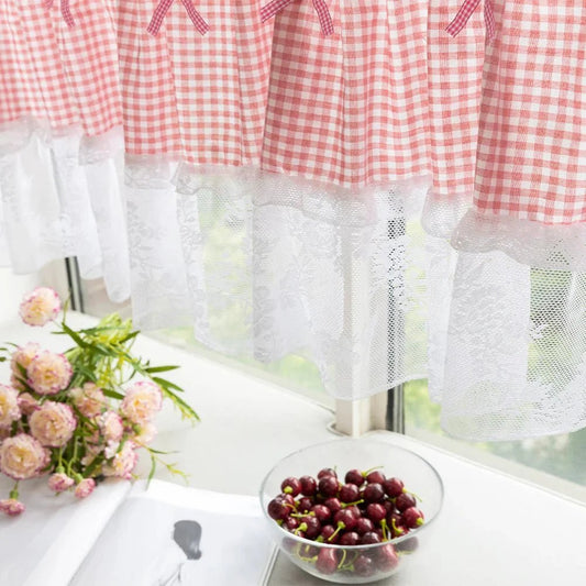 KOREPLAID – Plaid Lace Short Curtain in Korean Style