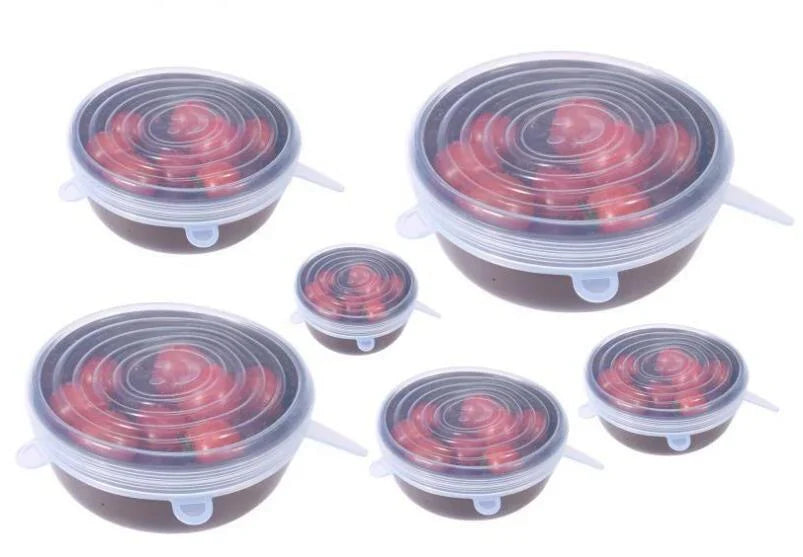 6-teiliges Set Flexibler Silikondeckel