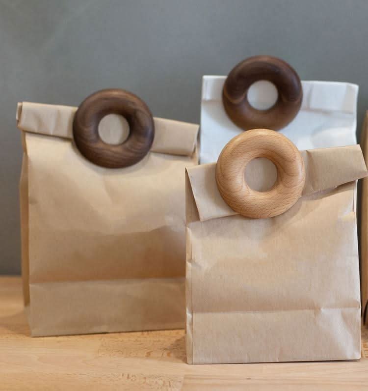 ZELLIX Environmentally Friendly Wooden Donut Clips Bag Closure