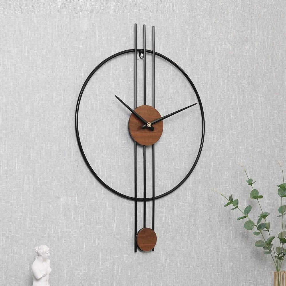 ZORIELLE Skyline Wall Clock Metal Frame Minimalist Design Home Accessory