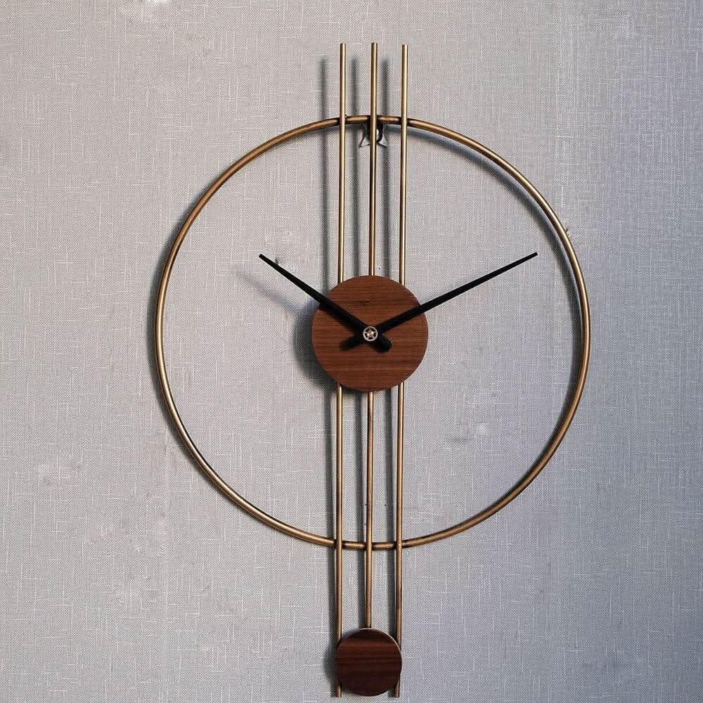 ZORIELLE Skyline Wall Clock Metal Frame Minimalist Design Home Accessory