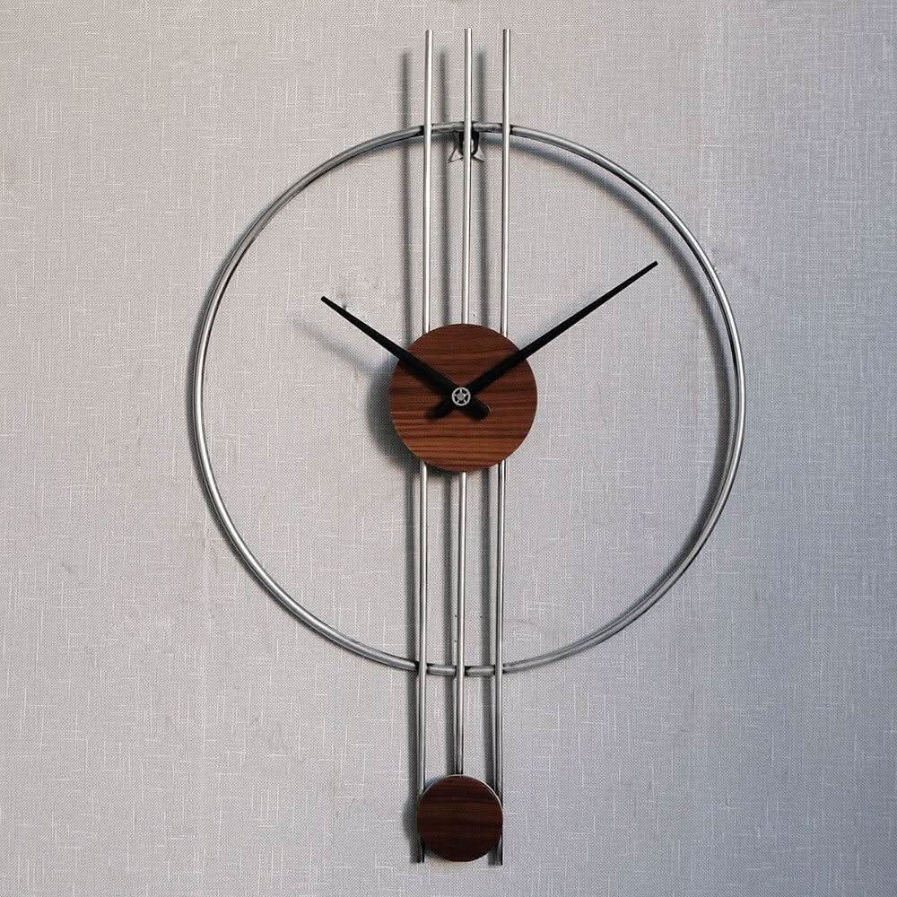 ZORIELLE Skyline Wall Clock Metal Frame Minimalist Design Home Accessory