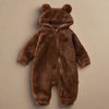SnuggleBear Flannel Romper - Soft Bear Design Romper for Babies - Cuddly & Warm for Winter