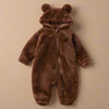 SnuggleBear Flannel Romper - Soft Bear Design Romper for Babies - Cuddly & Warm for Winter