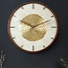 FIORAELLE Golden Blossom Wall Clock Walnut Copper Elegant Artistic Design
