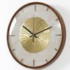 FIORAELLE Golden Blossom Wall Clock Walnut Copper Elegant Artistic Design
