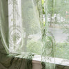 Rosvera - Retro Green Floral Lace Curtains