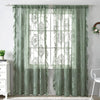 Rosvera - Retro Green Floral Lace Curtains