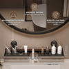 Badezimmer Saugnapf Waschbeckenablage im Walnuss Design